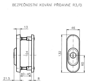 Kování R3 oblé chrom nerez