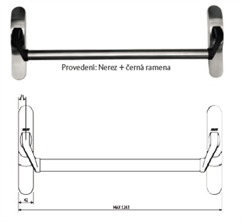 Paniková hrazda ABLOY PBE011 pro EL420/EL460