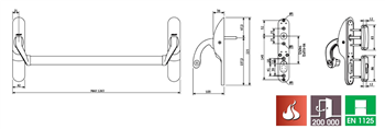Paniková hrazda ABLOY PBE011 pro EL420/EL460