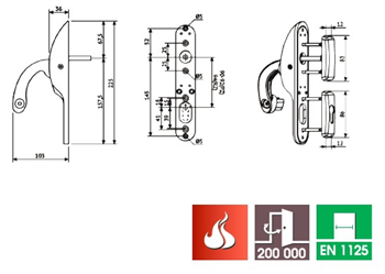 Paniková hrazda ABLOY PBE011 pro EL420/EL460