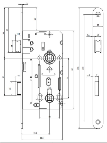 Zámek  FAB 190/140,  WC