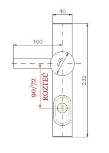 Bezpečnostní kování Rostex 802/72