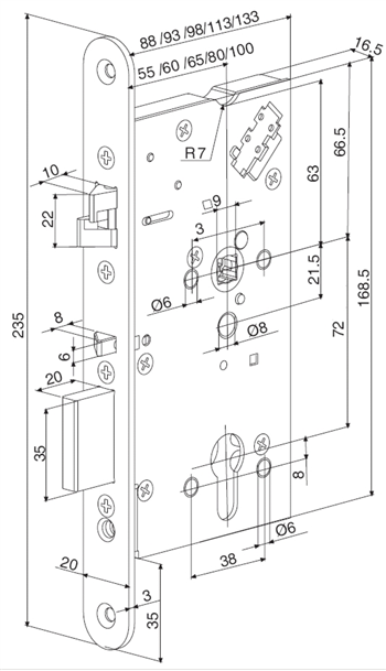 ASSAABLOY  EL560/65/20, elektro-mechanický zámek