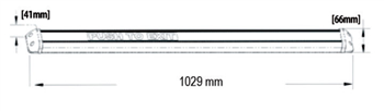 Mikrospínačová paniková hrazda Abloy Securitron EMB CLM-42 délka 1029 mm